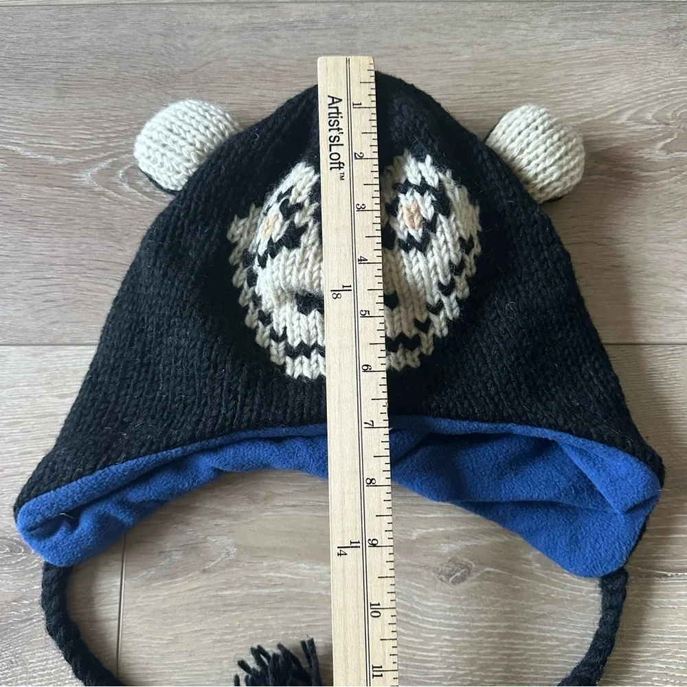 New Hand Knit 100% Wool Monkey Animal Hat Made In Nepal